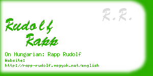 rudolf rapp business card